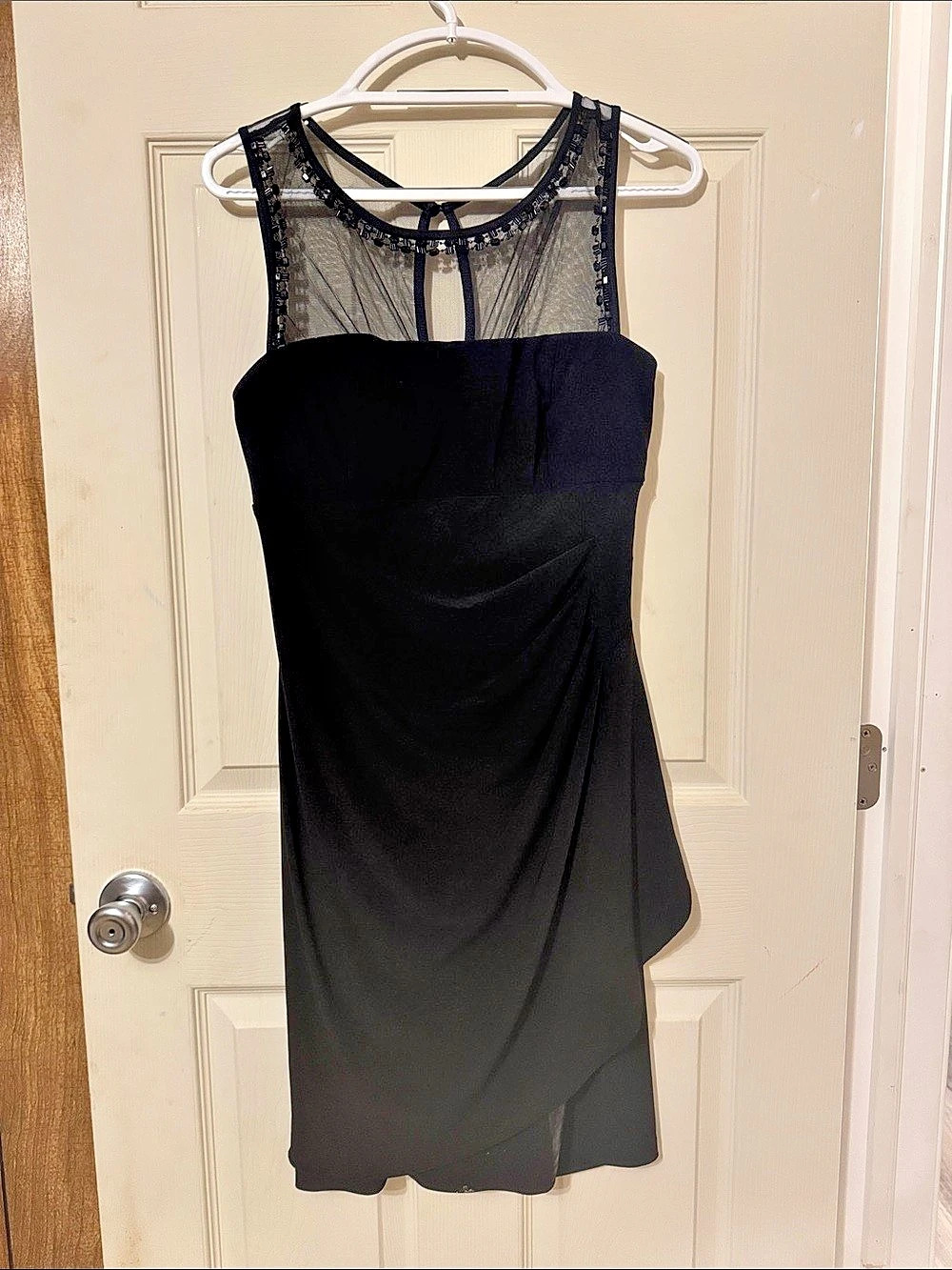 Scarlett Black Mesh Yoke Midi Dress Size 10 Like New